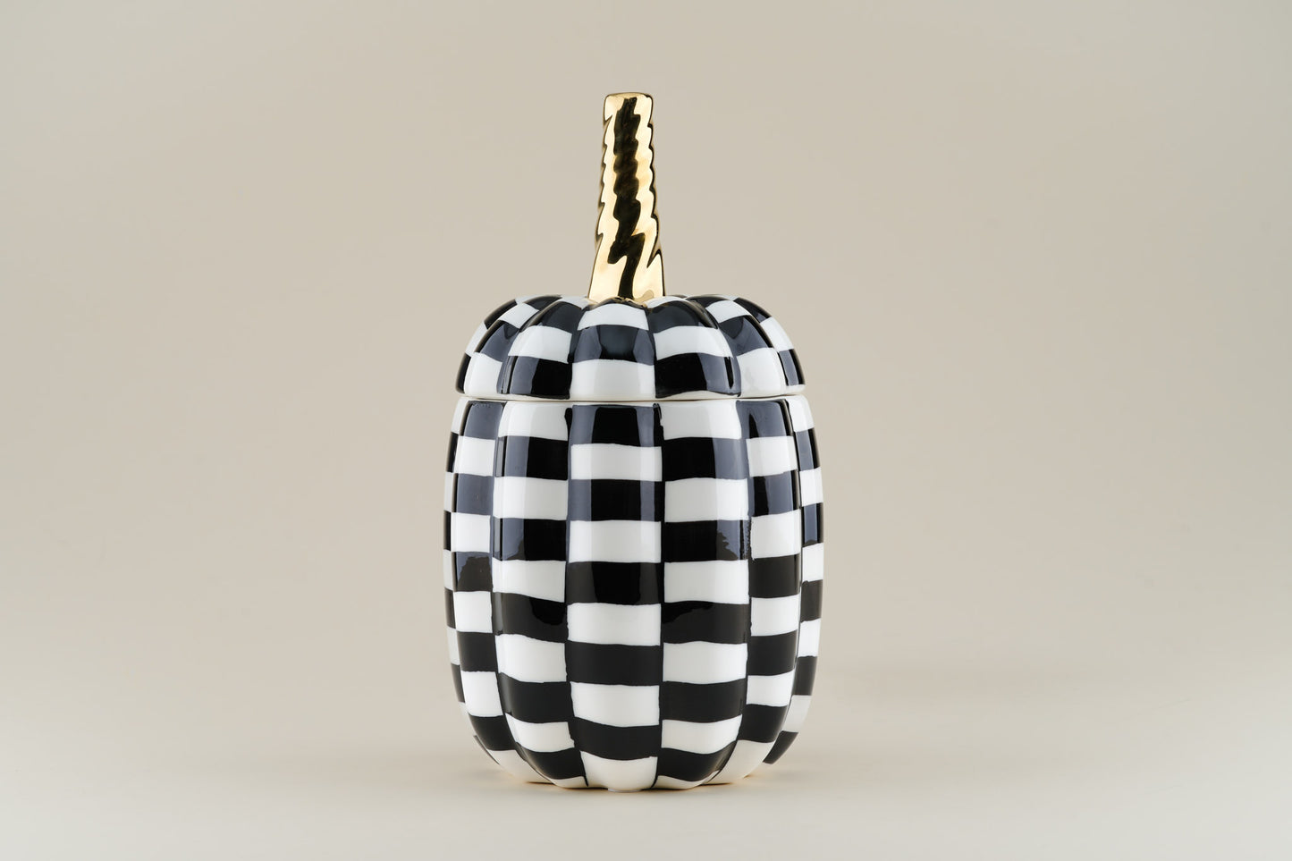 Geometric Pattered Pumpkin Jar B