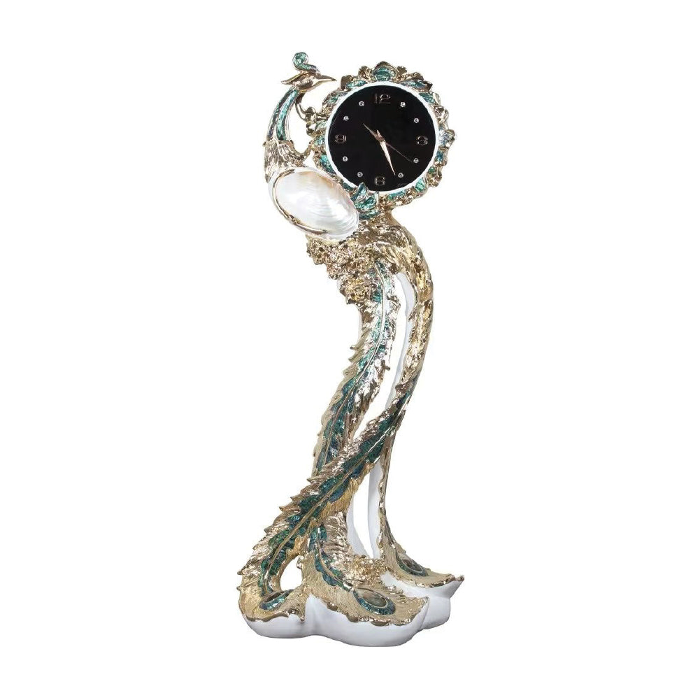 Swan Standing Clock with Freshwater Pearl Mussel