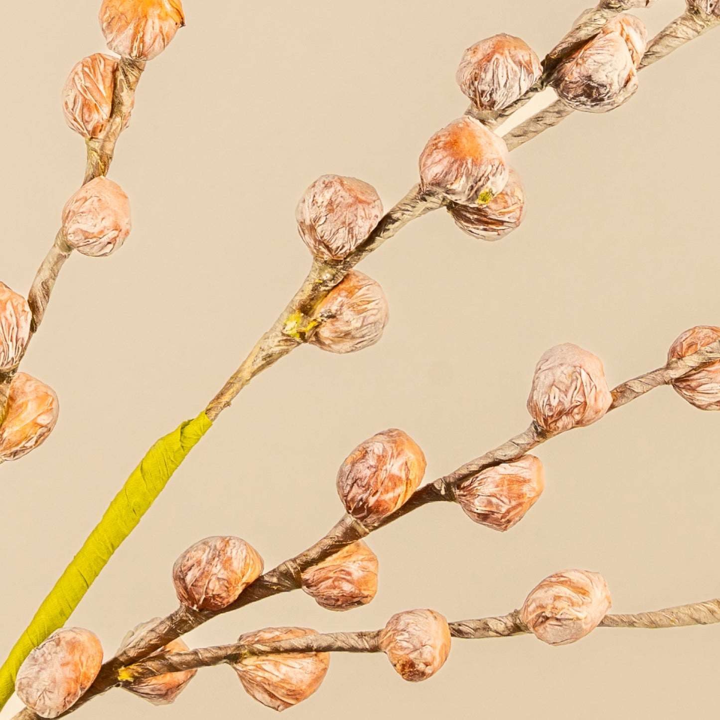 Dark Orange Berry Branch Faux Foam Flower
