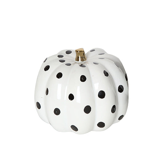 Polka Dot Porcelain Pumpkin