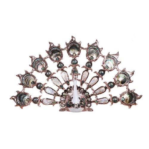 Peacock with Margaritifera