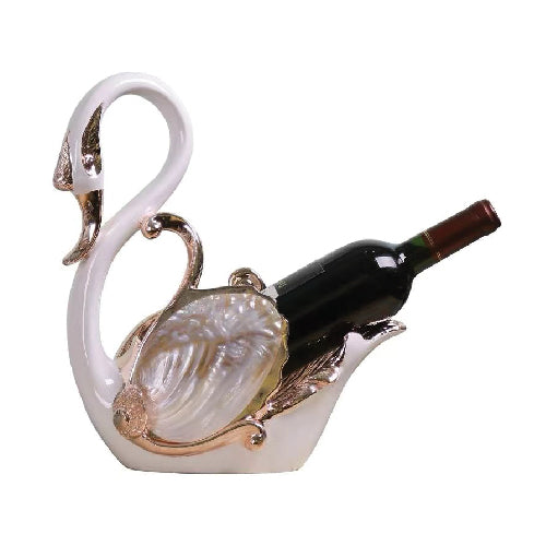 Swan Wine Holder with Pearl Oyster