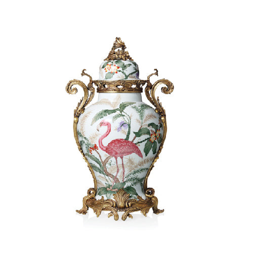 Garden Of Eden Porcelain Jar with Double Handles
