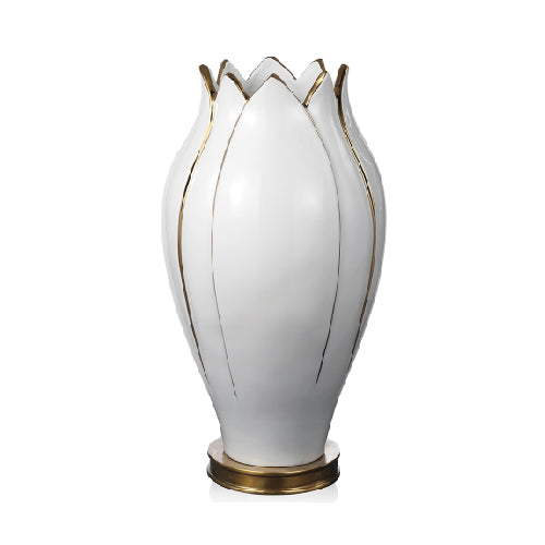 Pure White Lotus Tall Vase