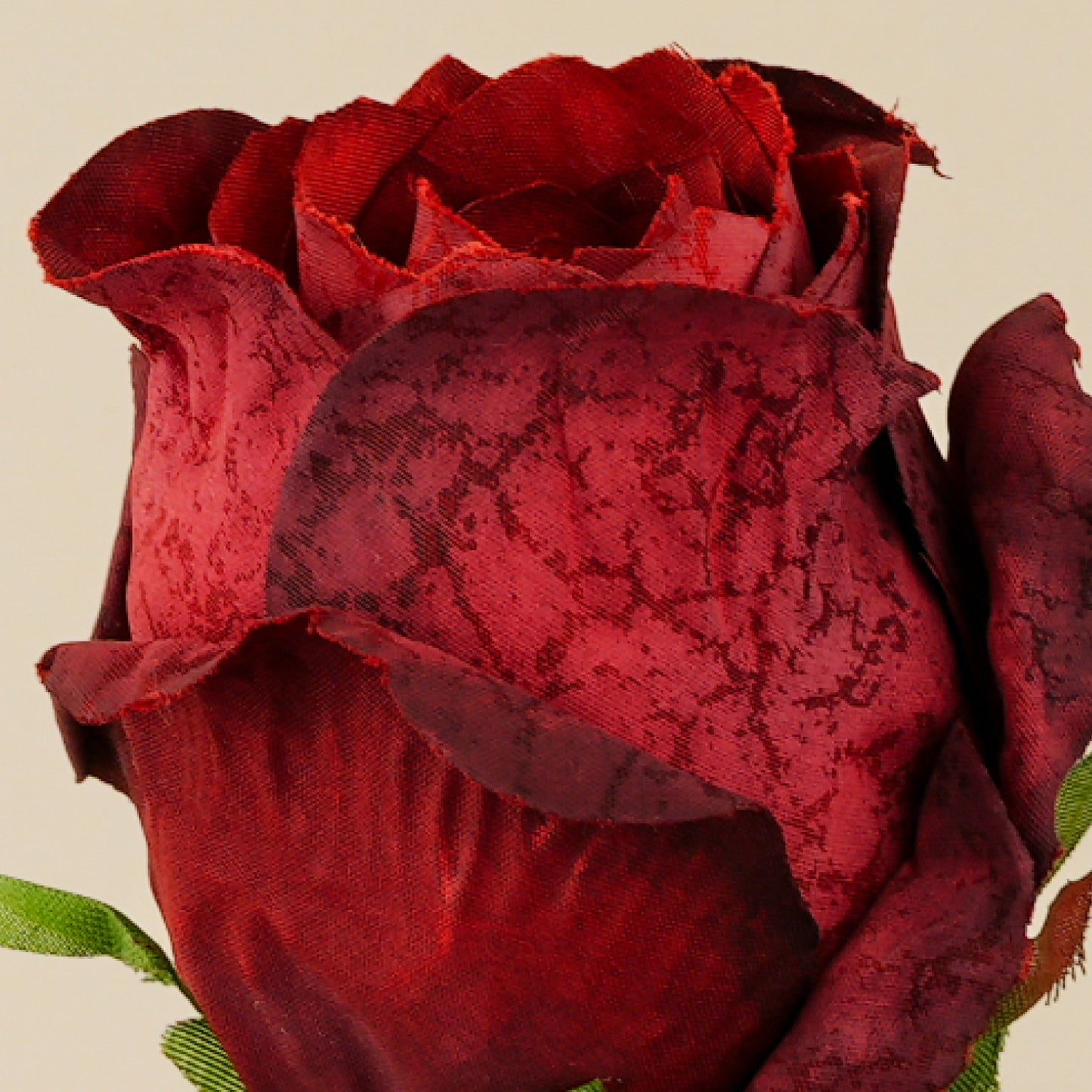 Artificial Hand-Rolled Edge Rose (Red)
