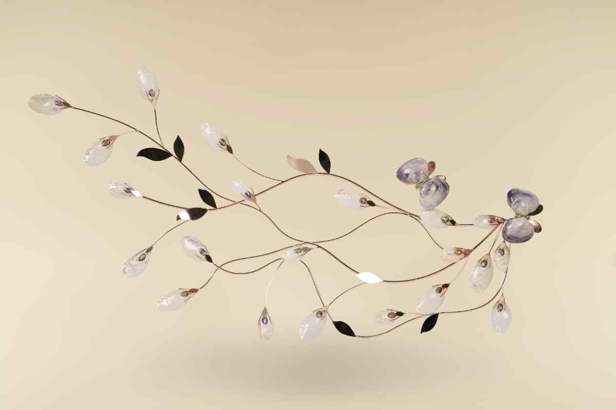 Flower Wall Decor with Purple Clam Shell