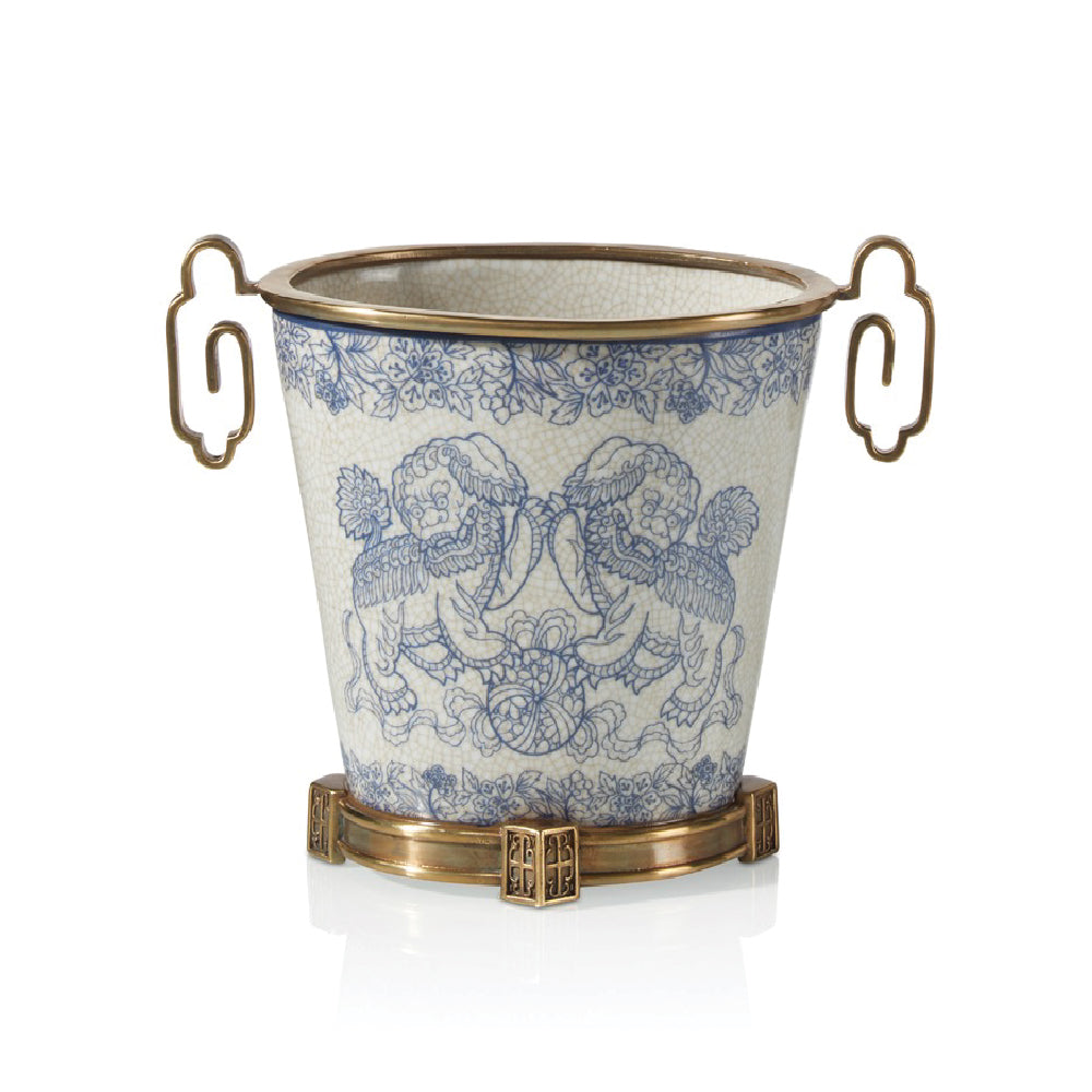 Lion Dance Vase with Double Handles