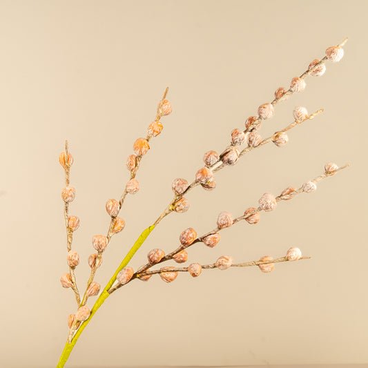 Dark Orange Berry Branch Faux Foam Flower