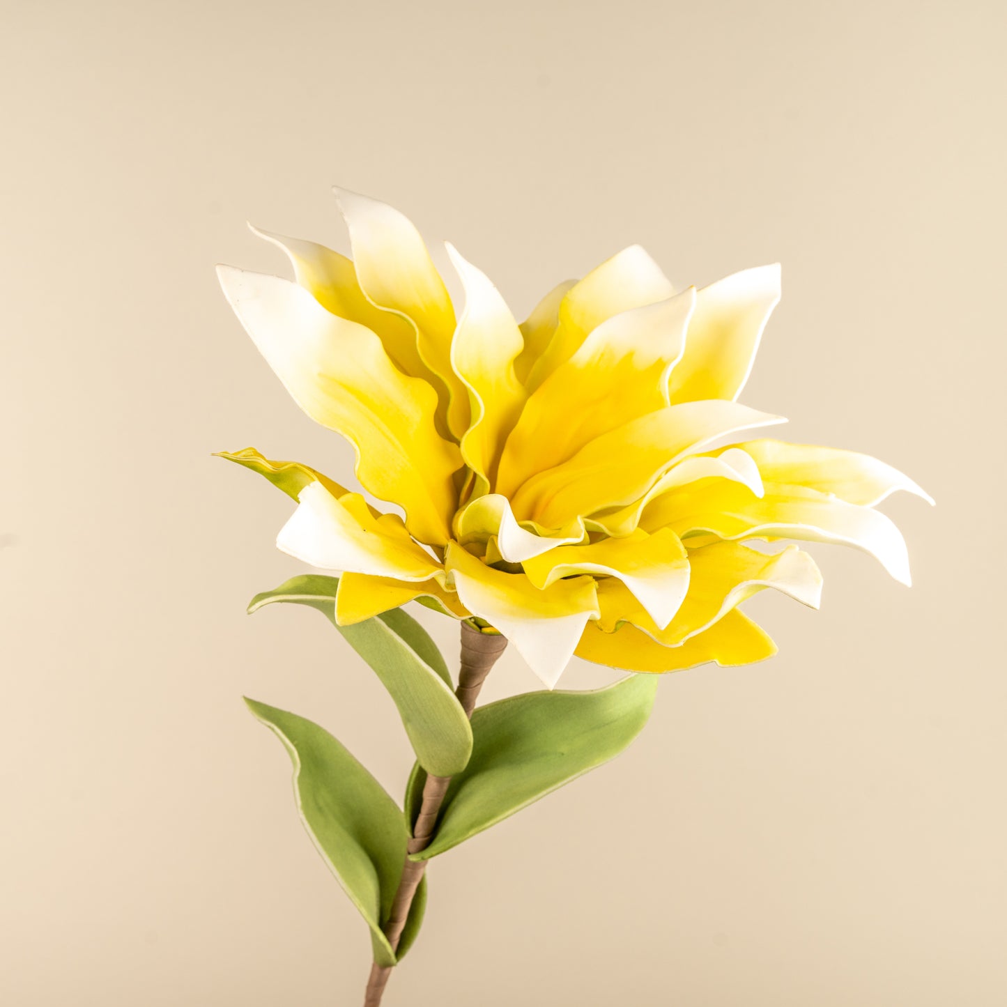 Mountain Ebony Faux Foam Flower (Cream & Yellow)