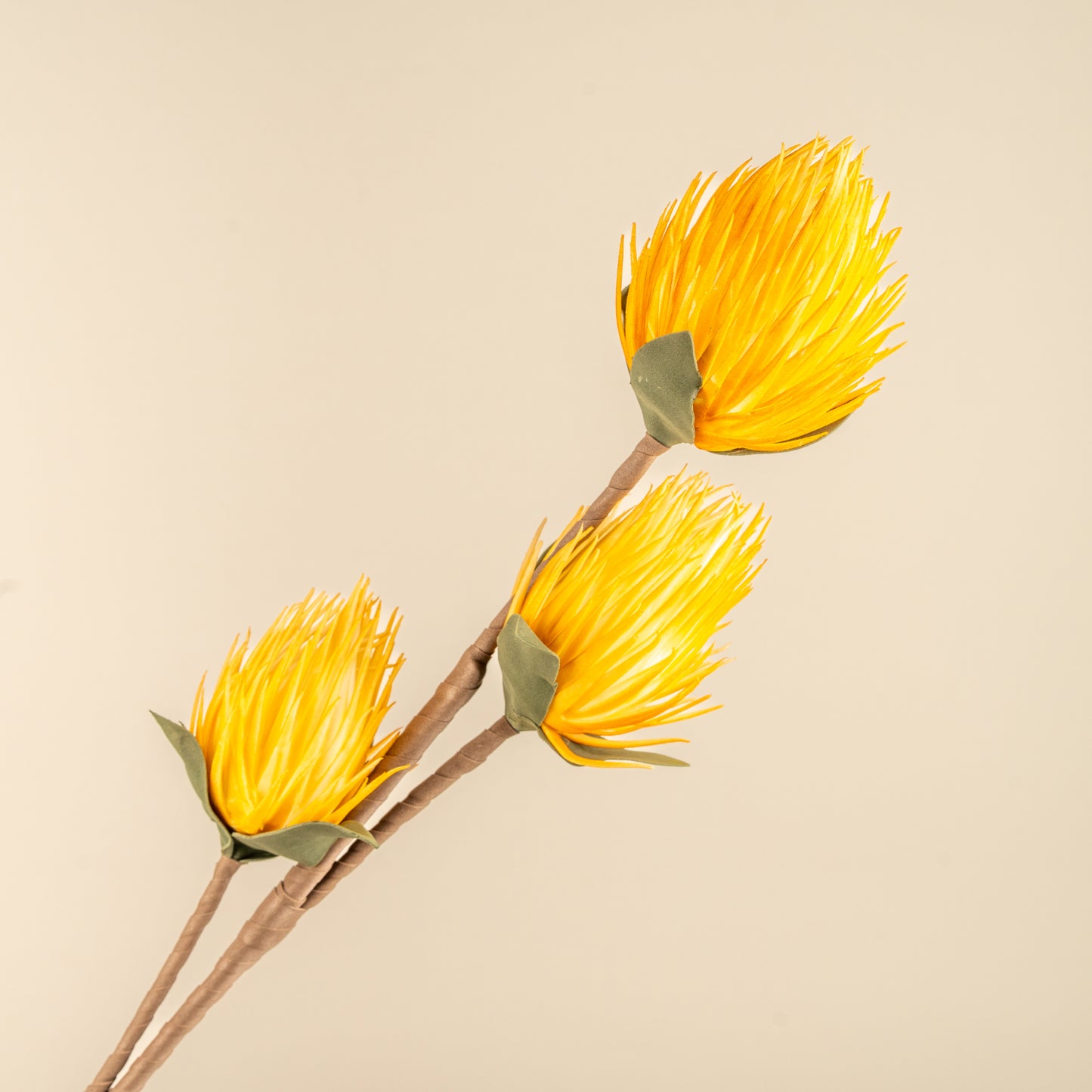 Full moon Protea Faux Foam Flower (Yellow)
