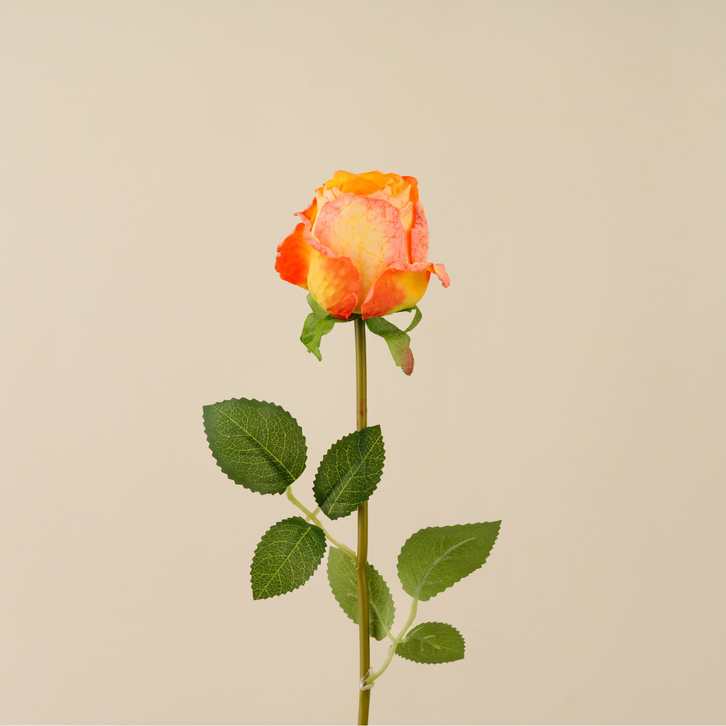 Artificial Hand-Rolled Edge Rose (Orange)