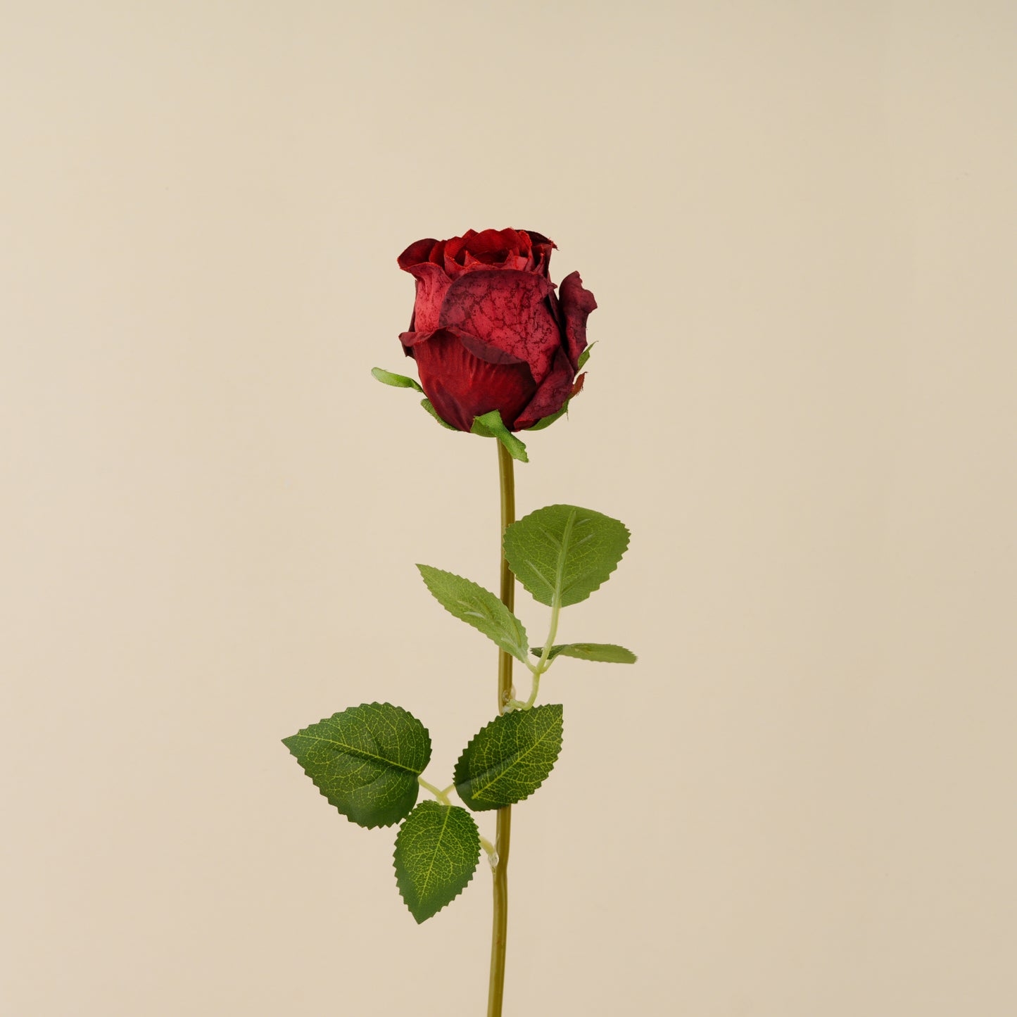 Artificial Hand-Rolled Edge Rose (Red)