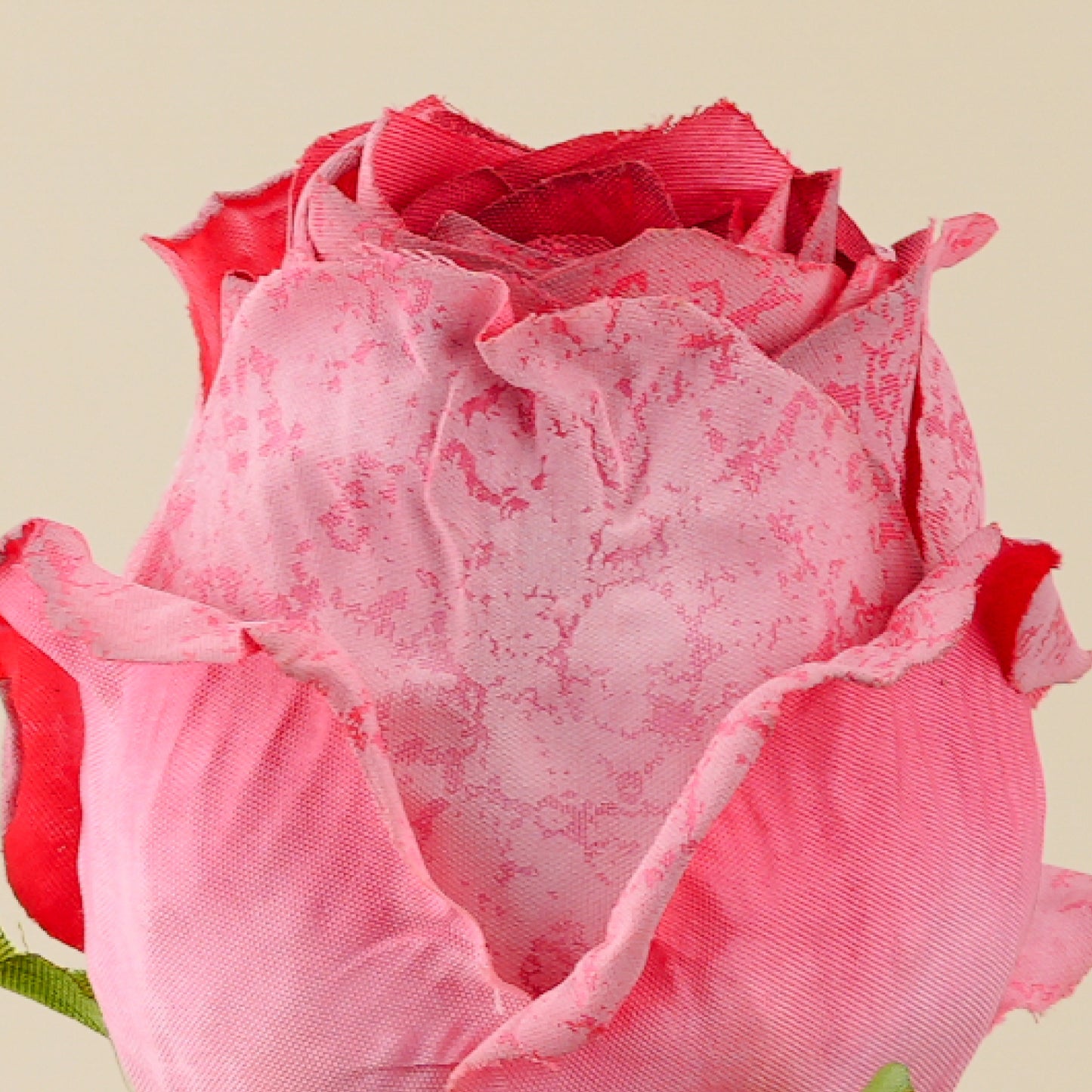 Artificial Hand-Rolled Edge Rose (Dark Pink)