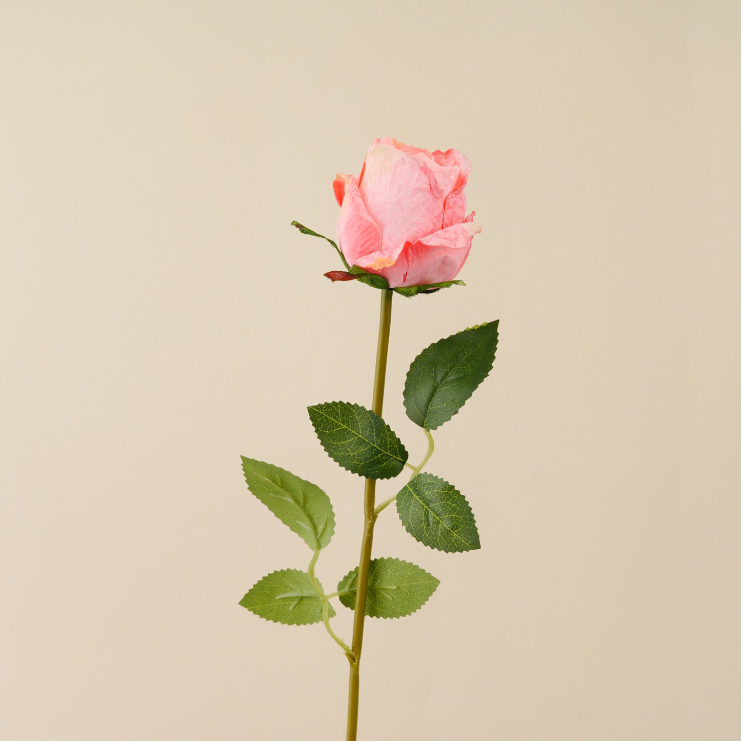 Artificial Hand-Rolled Edge Rose (Pink)