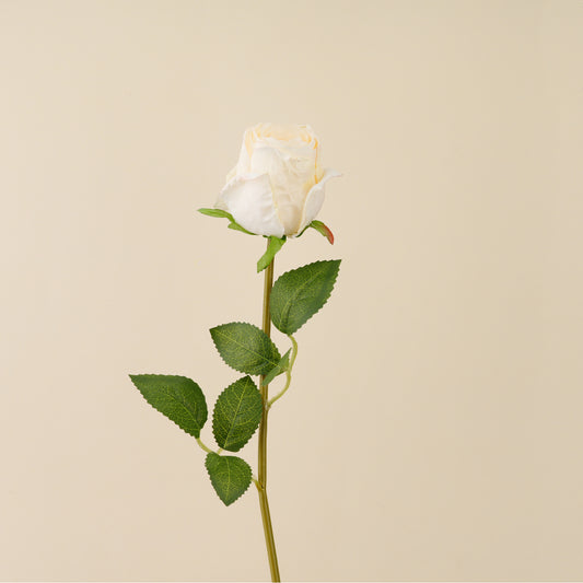 Artificial Hand-Rolled Edge Rose (White)