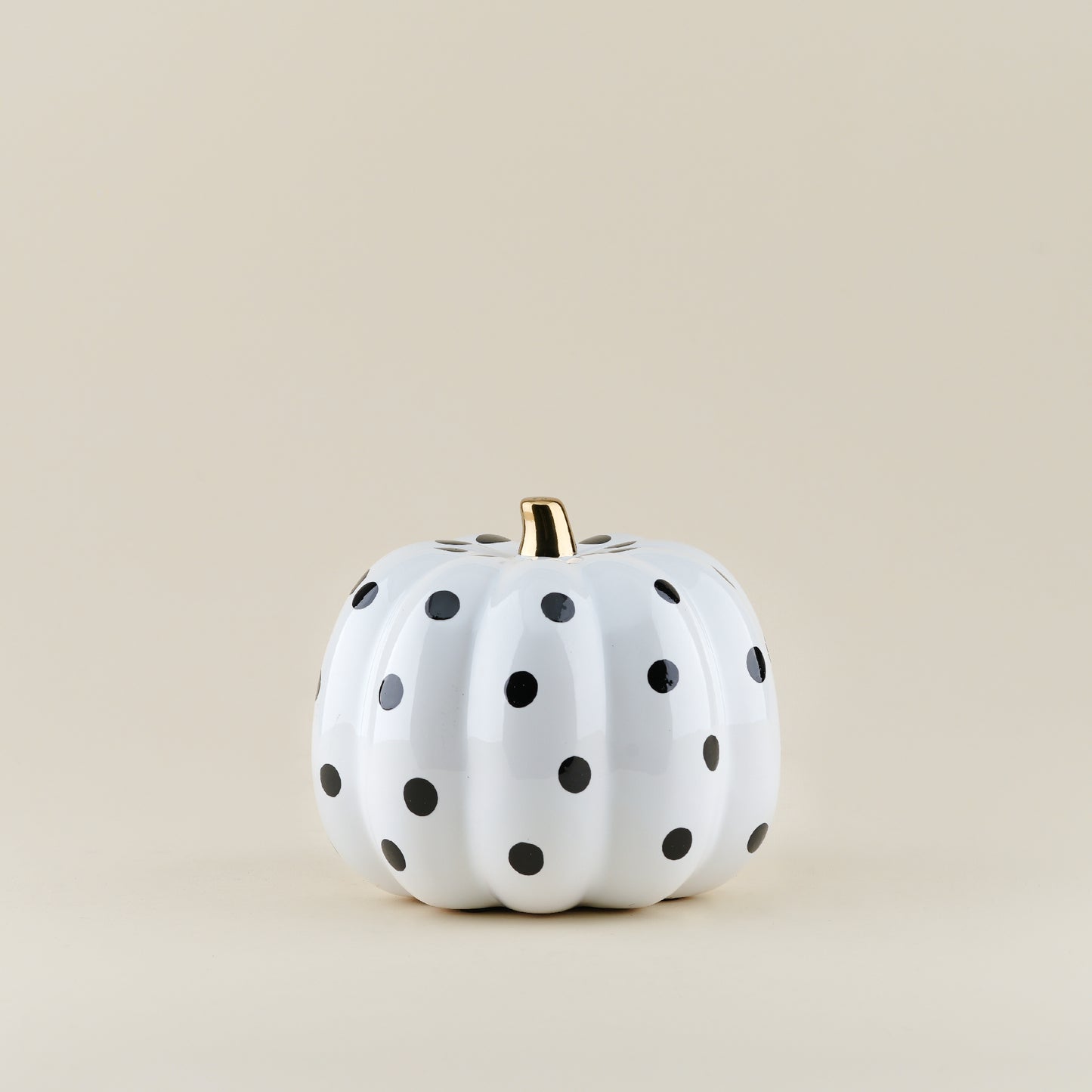 Polka Dot Porcelain Pumpkin