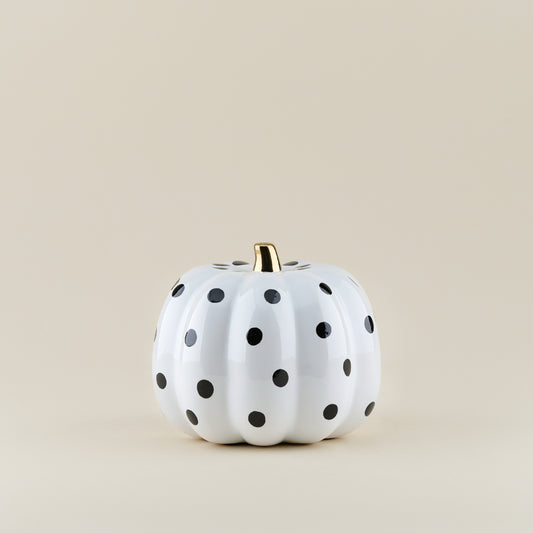 Polka Dot Porcelain Pumpkin