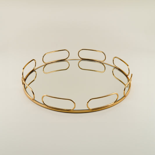 Golden Round Tray