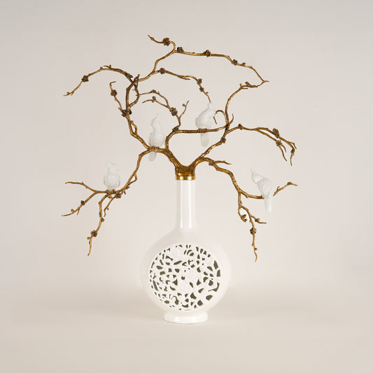 Singing Bird Vase (White)